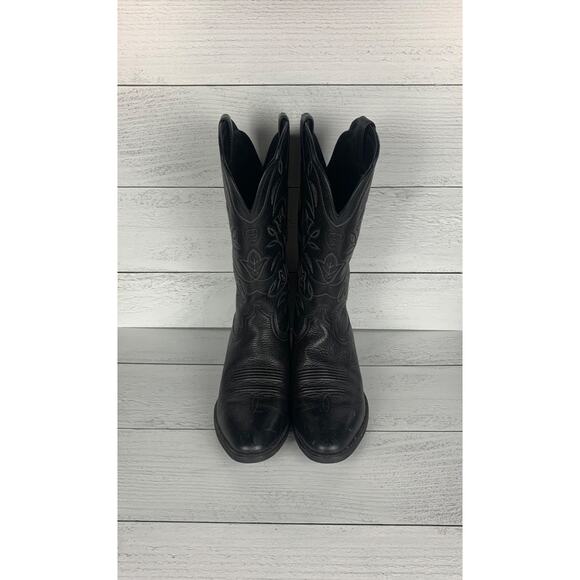 Ariat Women's Size 9 B Black Leather Cowgirl Cowboy Western Tall Pull On Boots - Picture 4 of 13